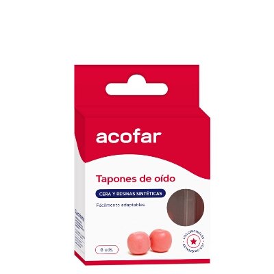 TAPONES OIDOS ACOFAR CERA Y RESINA 6 UD