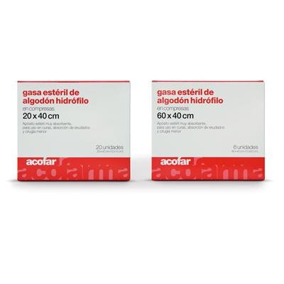 ACOFAR GASA ESTERIL ALGODON 20X40CM 20UD