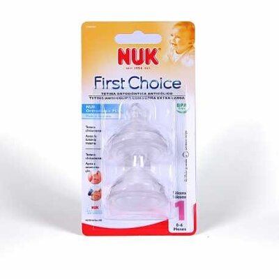 NUK TETINA FC SILICONA 0-6 MESES T-L 2UD