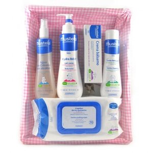 MUSTELA CANASTILLA CON TELA VICHY ROSA