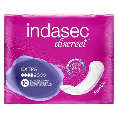 INDASEC DISCREET EXTRA COMPRESA LEVE 10U