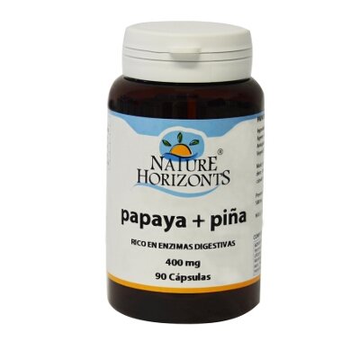 PAPAYA+PIÑA 400MG 90CAPS NATURE HORIZONS