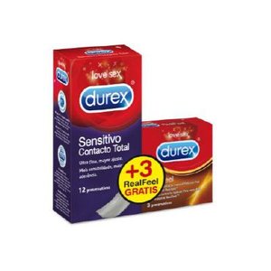 DUREX CONTACTO TOTAL 12U+REAL FEEL 3U