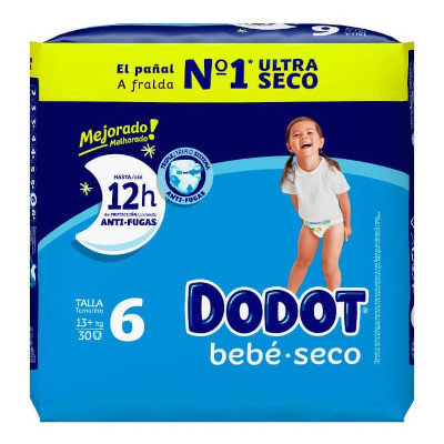 PAÑAL DODOT BEBE SECO T6 +13 KG 25 U