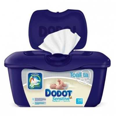 TOALLITAS DODOT SENSITIVE S/PER CAJA 54U