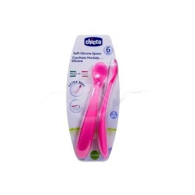 CUCHARA CHICO INFANTIL SILIC ROSA 6M 2UD