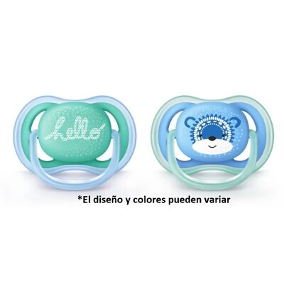 CHUPETE AVENT TEXTO ULTRA NIÑO 6-18M 2UD