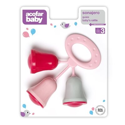 ACOFARBABY SONAJERO CAMPANA ROSA