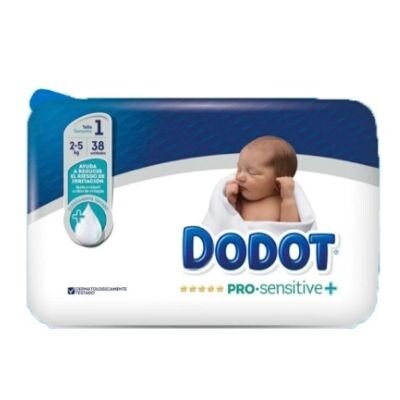 DODOT PRO SENSITIVE TALLA 1 2-5 KG 38 UD