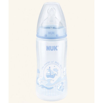 BIBERON NUK FC SILICONA AZUL 1M 300 ML