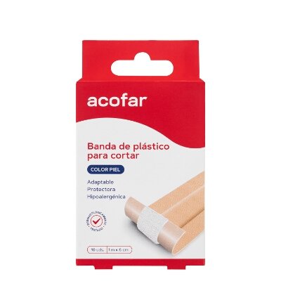 ACOFAR TIRITAS HIPOALERG PIEL 10X6CM 10U