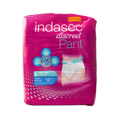 INDASEC PANT PLUS  T-GRANDE 12 UNIDADES