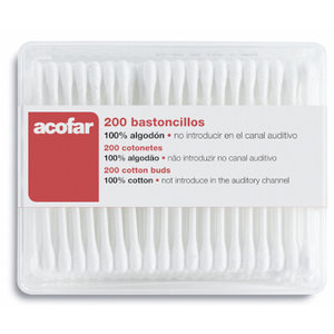 ACOFAR BASTONCILLOS ALGODON 200 UNIDADES
