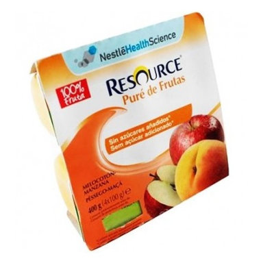 RESOURCE PURE MELOCOTON MANZANA 4X100 G.