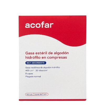 COMPRESAS GASA ESTERIL ACOFAR 100 UND