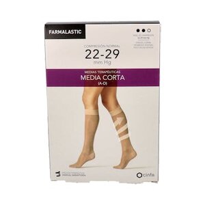 MEDIA CORTA FARMALASTIC NORMAL NEGRA T/P