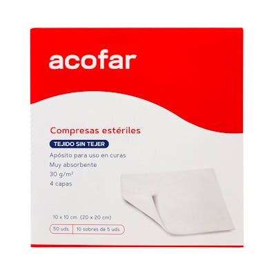 ACOFAR COMPRESAS ESTERILES SIN TEJER 50U
