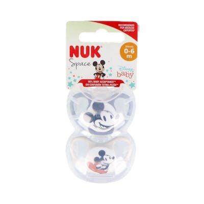 CHUPETE SPACE MICKEY GRIS 0-6 SILICONA