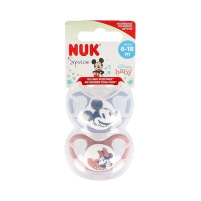 CHUPETE SPACE MICKEY ROJO 6-18 SILICONA