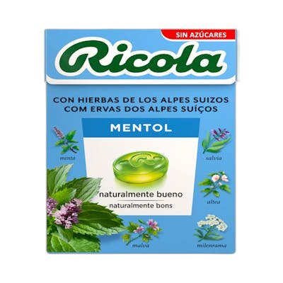 RICOLA CARAMELOS S/A MENTOL 50 GRS