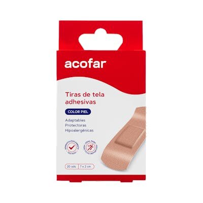 ACOFAR TIRAS DE TELA COLOR PIEL 20 UDS