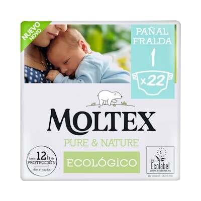 MOLTEX PURE NATURE PAÑAL T1 22 UDS