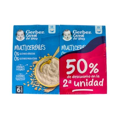 GERBER MULTICEREAL 0% AZUCAR DUPLO 270GR