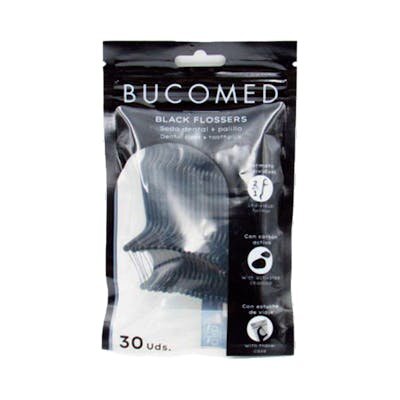 BUCOMED FLOSSERS CARBON ACTIVADO 30 UD