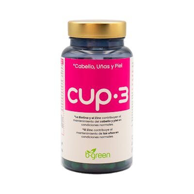 BGREEN CUP 3 CABELLO UÑAS PIEL 60 CAPS